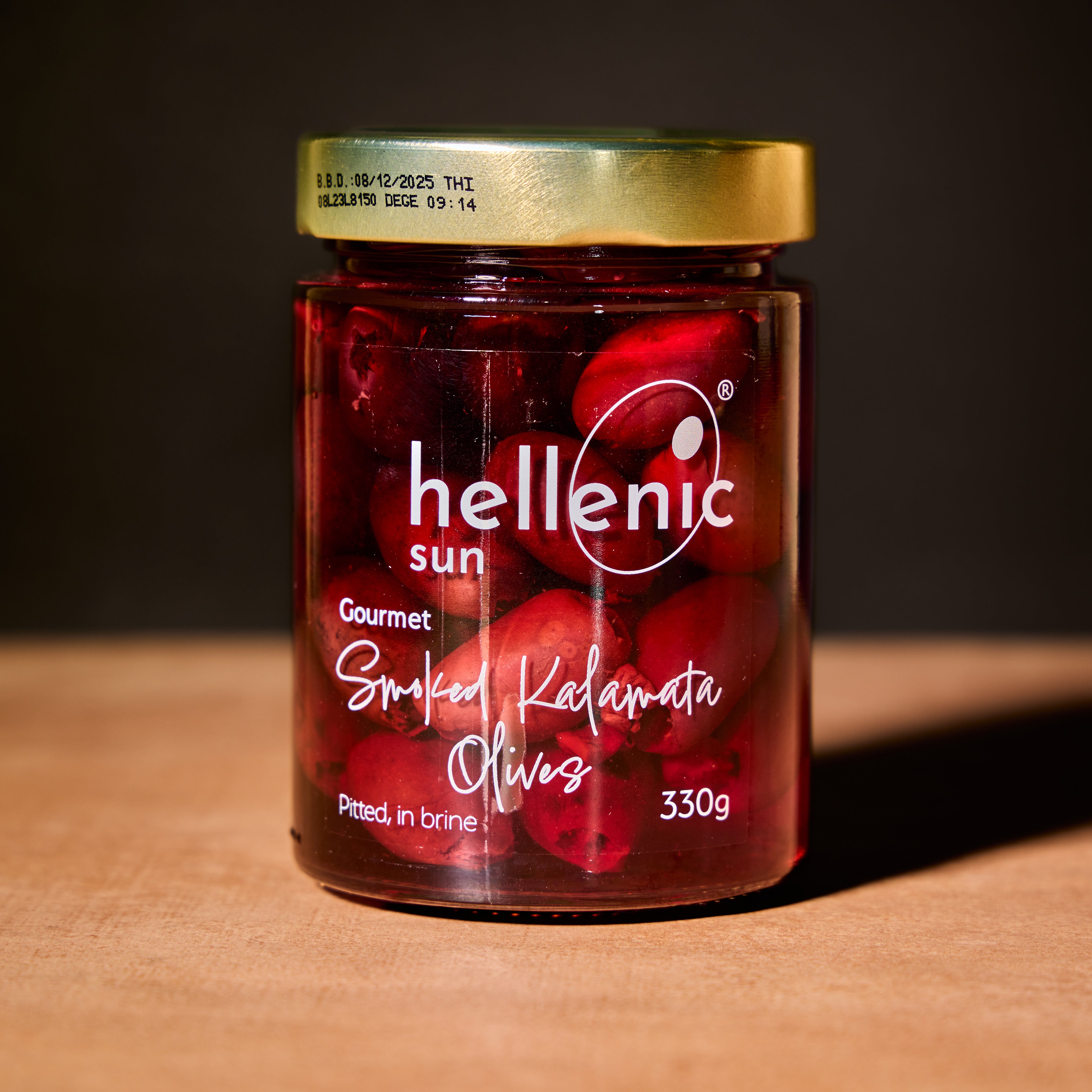 Hellenic Sun smoked Kalamata olives, 330g jar